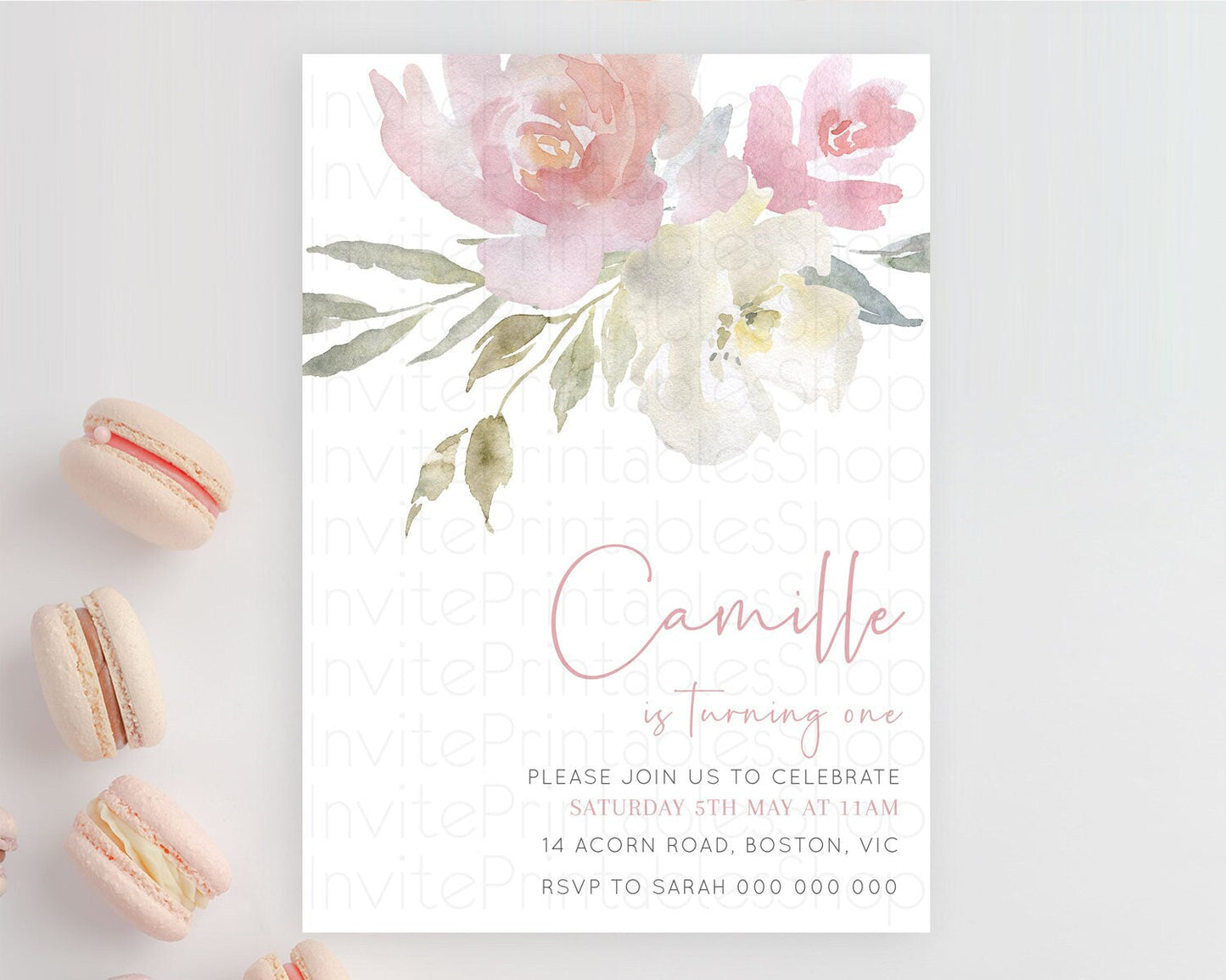 Secret Garden Invitation Wildflower Birthday Invitation Pastel Flowers Invite Enchanted Garden Boho Floral 3rd 2nd First Birthday D10183