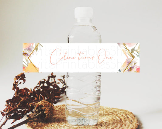 Editable Wildflower Water Label Template Secret Garden Water Label Pastel Fl