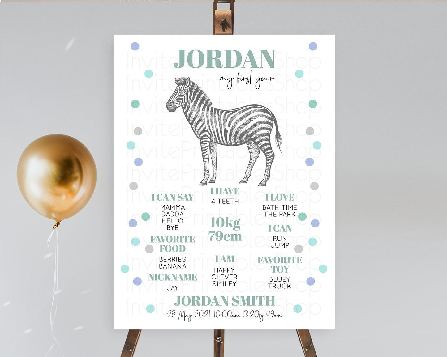 Zebra First Birthday Milestone Board Zebra Milestone Poster Zebra Decor Safari Adventure Zebra First Birthday Welcome Sign D10856