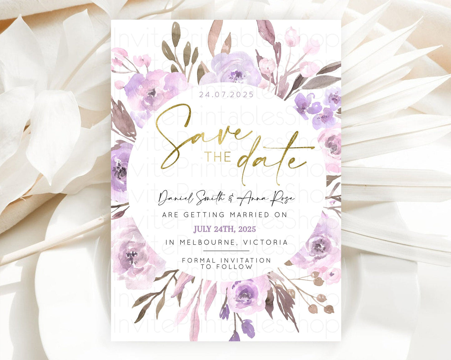 Wildflower Save The Date Template Secret Garden Save The Date Pastel Floral Garden Party Boho Flowers Birthday Baby Shower Wedding D10201