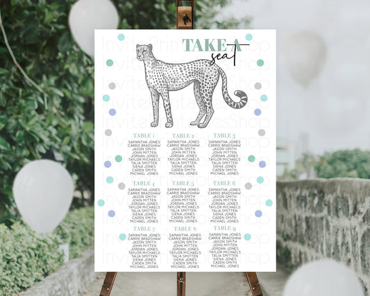 Editable Cheetah Seating Chart Cheetah Seating Sign Cheetah Safari Seating S