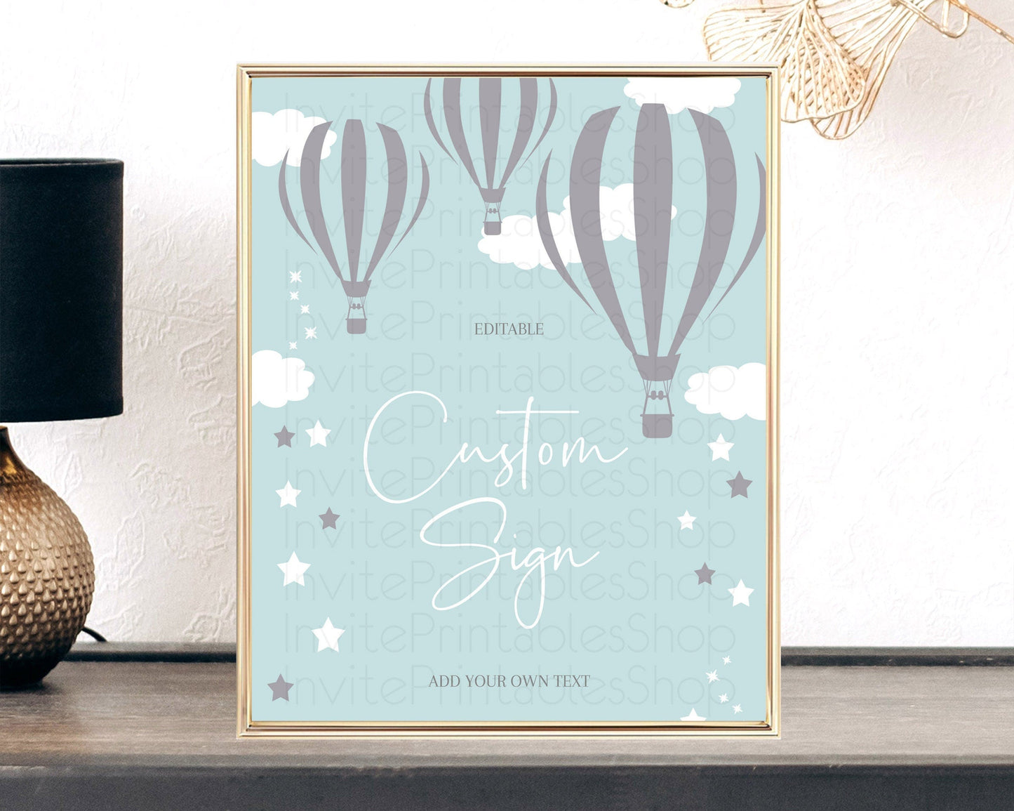 Hot Air Balloon Sign Hot Air Balloon Table Sign Decor Adventure Awaits Mr. ONEderful Party 1st Birthday Baptism Baby Shower D10324