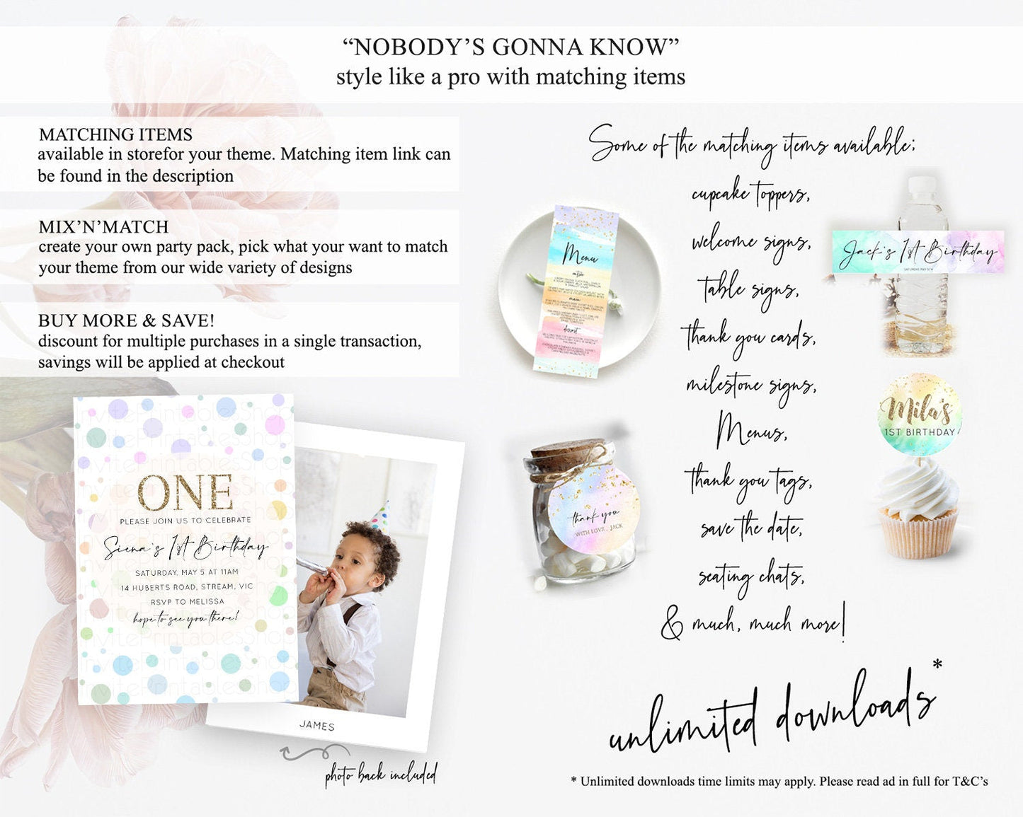 Pastel Birthday Invitation Pastel Confetti Birthday Invitation Bubbles Invitation Colorful Rainbow Confetti 2nd 1st First Birthday D10135