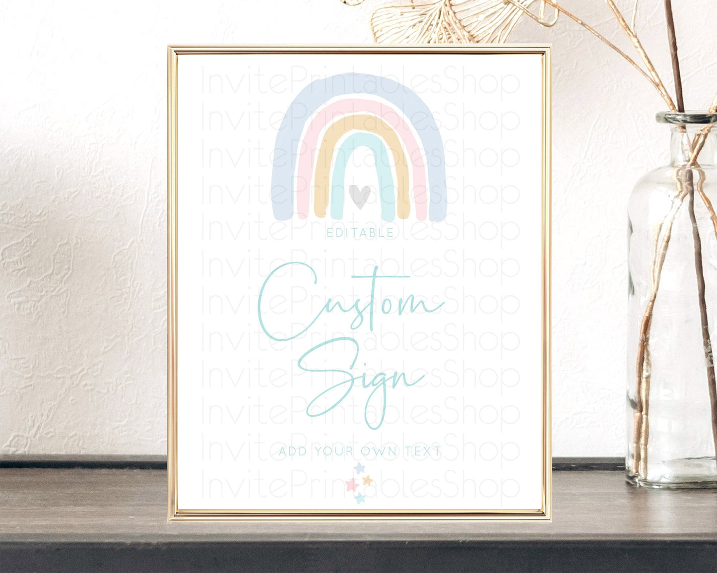 Pastel Rainbow Sign Rainbow Table Sign Decor Boho Colorful Rainbow Party Rainbow Baby Theme 1st Birthday Baptism Baby Shower Wedding D10214