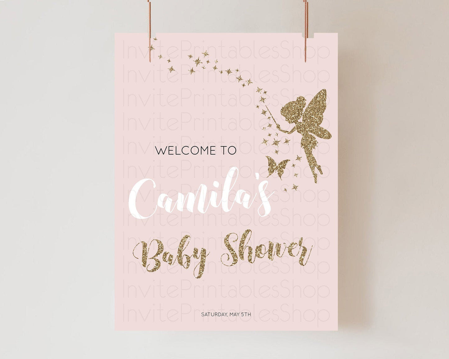 Fairy Baby Shower Welcome Sign Fairy Welcome Board Enchanted Garden Pastel Floral Butterfly Decor Secret Garden Fairy Welcome Sign D10899