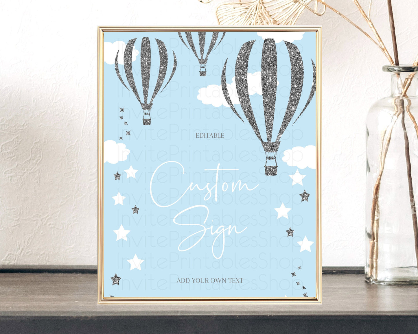 Hot Air Balloon Sign Hot Air Balloon Table Sign Decor Adventure Awaits Mr. ONEderful Party 1st Birthday Baptism Baby Shower D10335