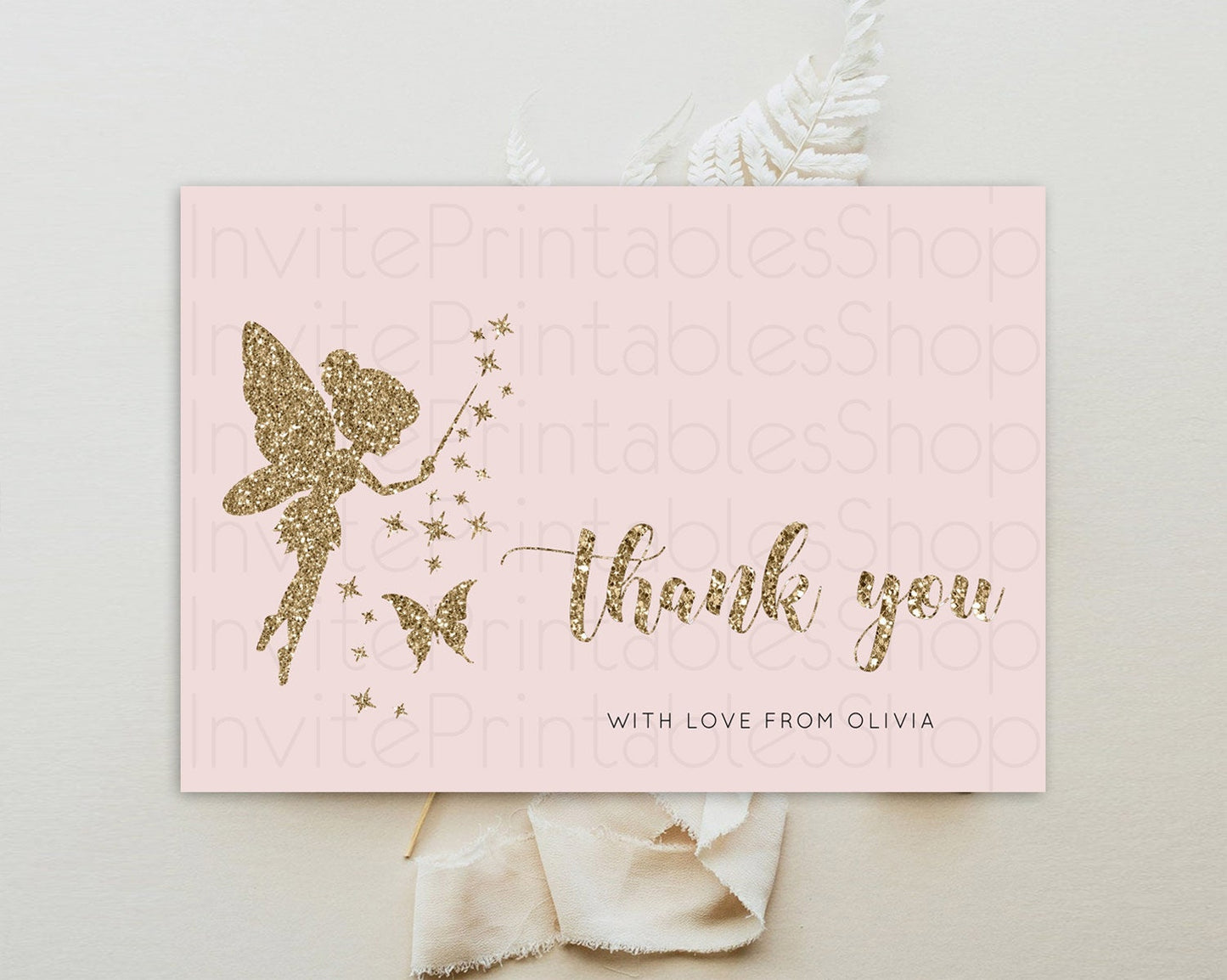 Fairy Thank You Fairy Thank You Card Enchanted Garden Pastel Butterfly Birthday Thank You Floral Secret Garden Teacher Thank You D10899
