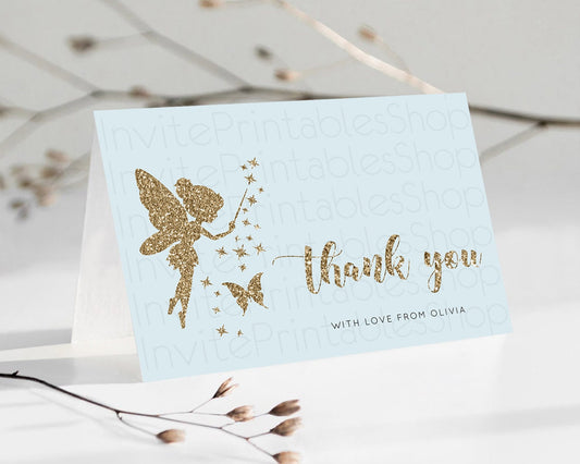 Editable Fairy Thank You Fairy Thank You Card Enchanted Garden Pastel Butter