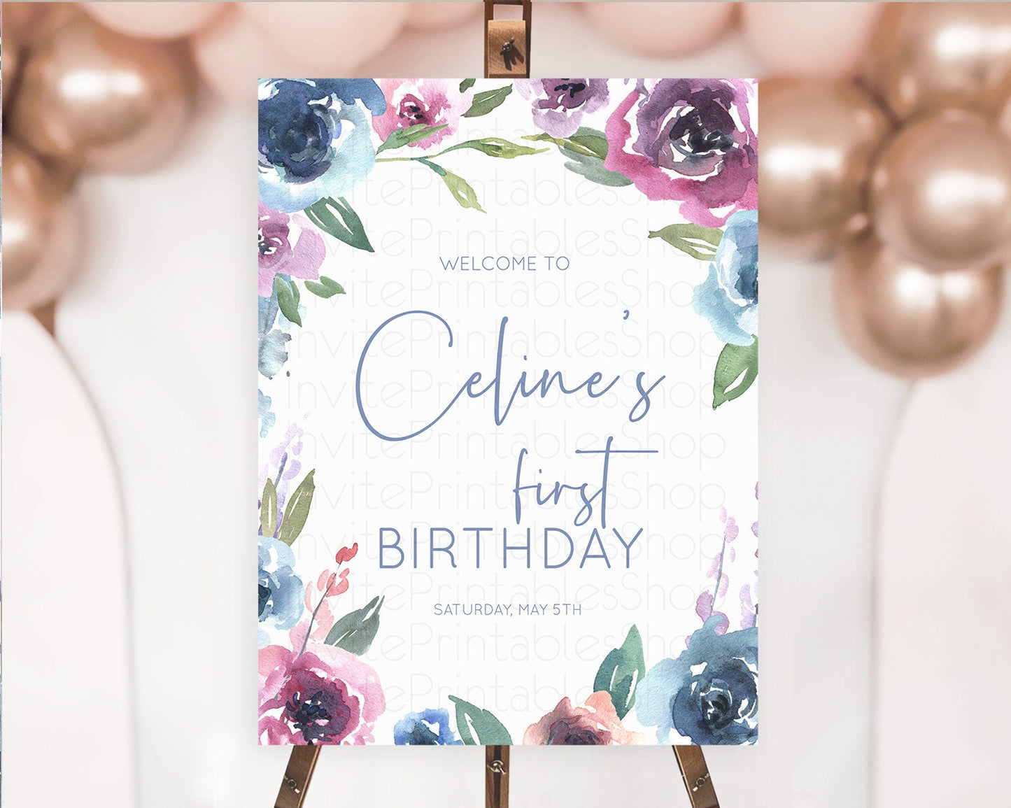 Secret Garden Welcome Sign Wildflower Welcome Board Pastel Flower Garden Welcome Poster Boho Wildflower First Birthday Welcome Sign D10780