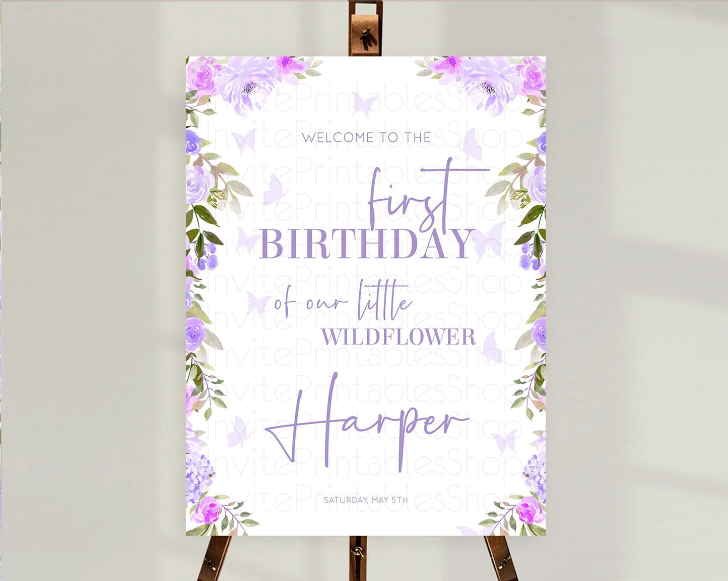 Secret Garden Welcome Sign Wildflower Welcome Board Pastel Flower Garden Welcome Poster Boho Wildflower First Birthday Welcome Sign D10719