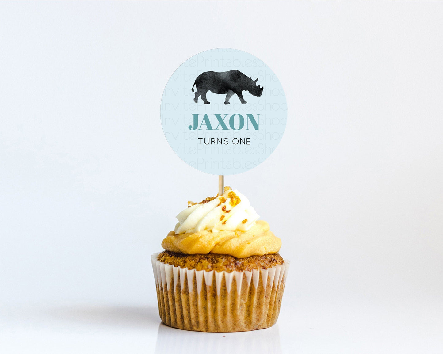Rhino Cupcake Toppers Rhino Cupcake Rhino Take A Cupcake Toppers Rhino Safari Adventure Decor Zoo Party Rhino Palm Leaf Decor D10801
