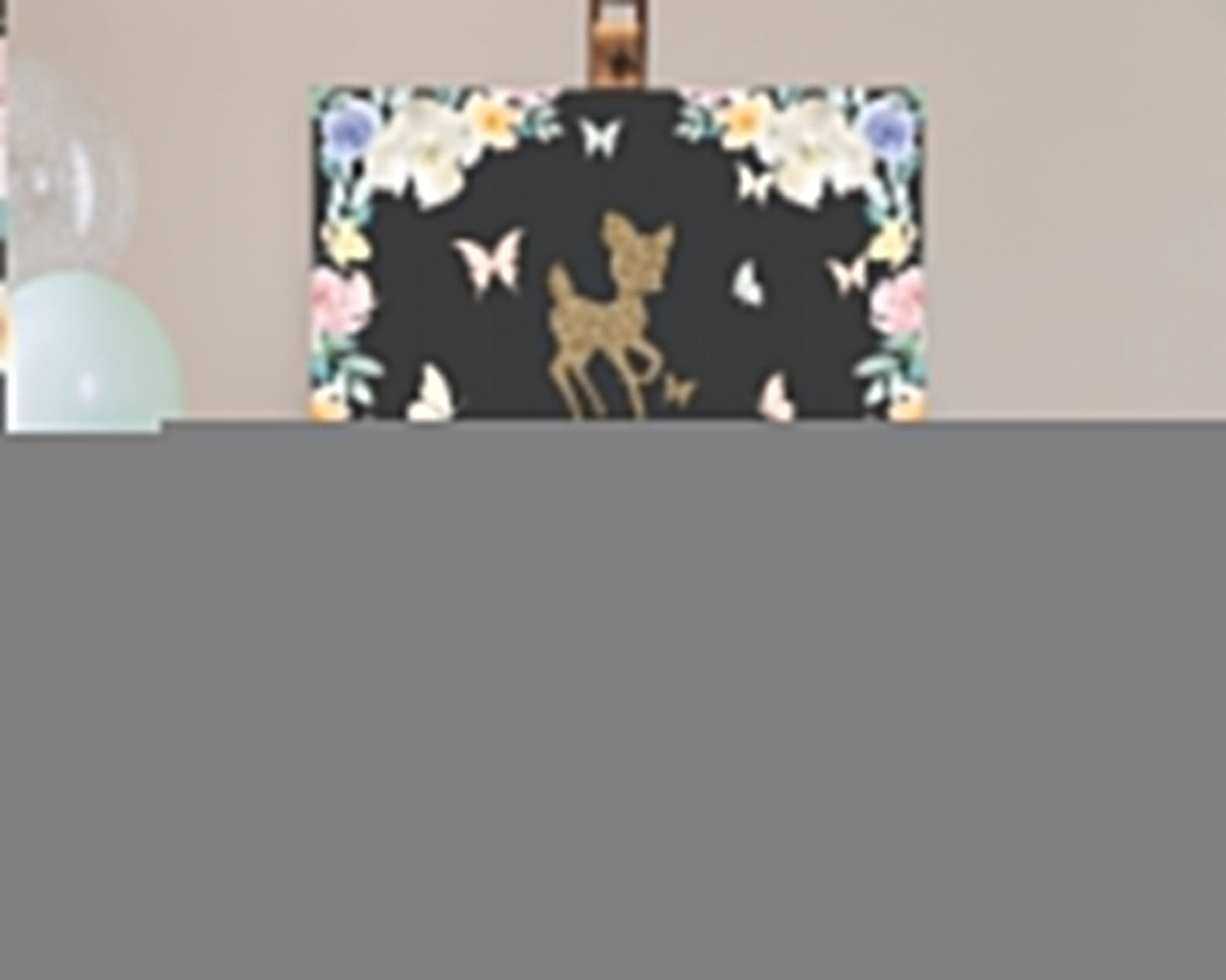 Fawn Baby Shower Welcome Sign Deer Welcome Board Floral Deer Welcome Poster Enchanted Forest Butterfly Pastel Floral Welcome Sign D10323