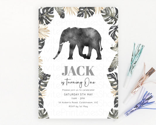 Editable Elephant Birthday Invitation Elephant Invitation Elephant Birthday