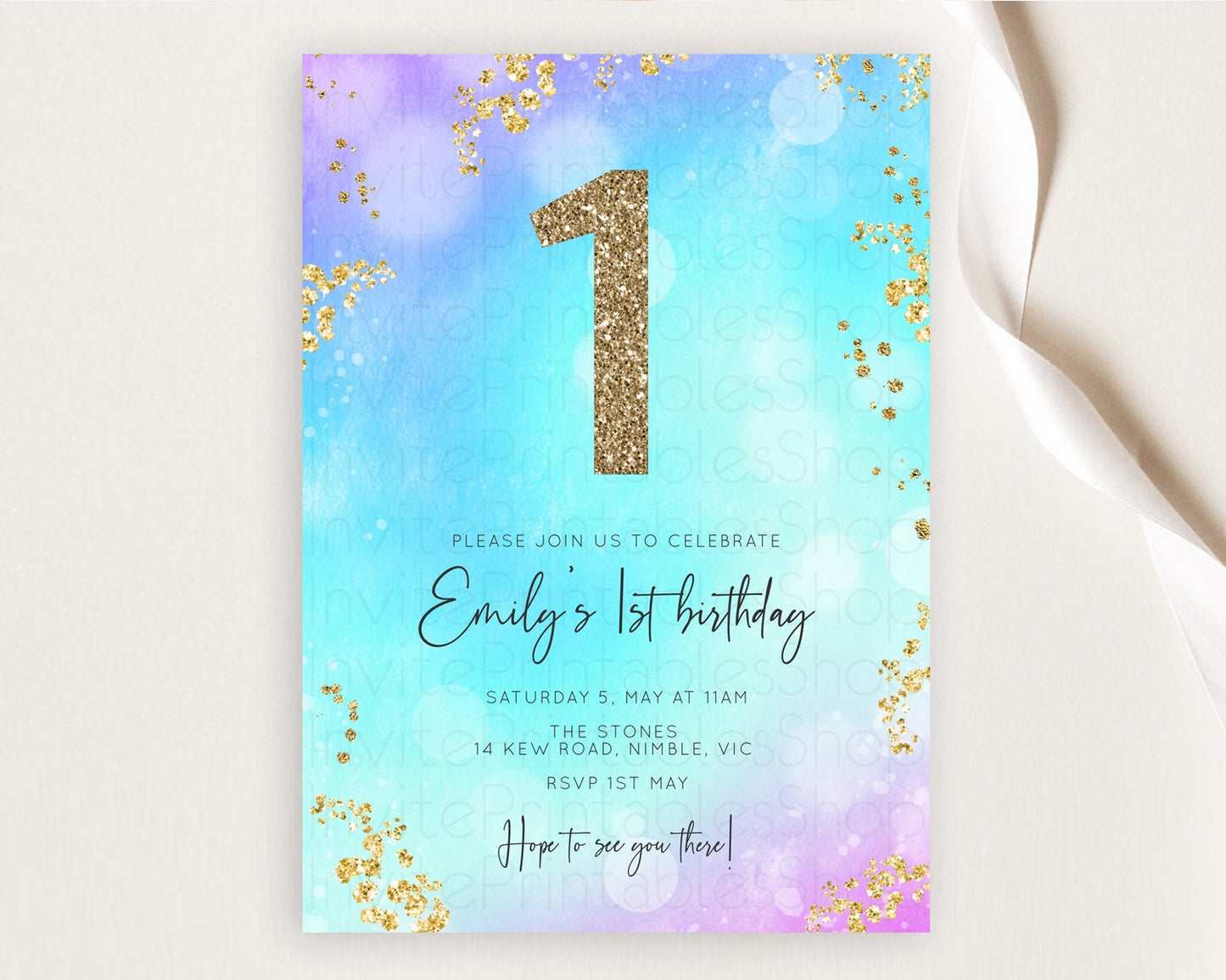 Mermaid Birthday Invitation Mermaid Invitation Rainbow Fish Under The Sea Colorful Pastel Mermaid Pool Party 2nd 1st First Birthday D10573