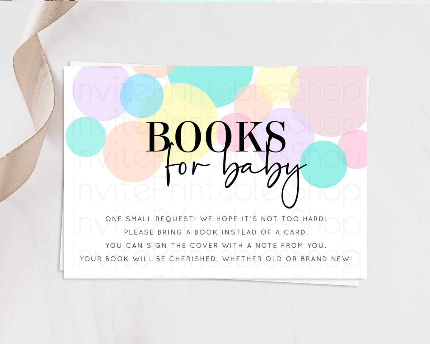 Rainbow Books For Baby Card Pastel Sprinkles Book Insert Pastel Rainbow Confetti Book Card Colorful Bubbles Pastel Book Poem Request D10223