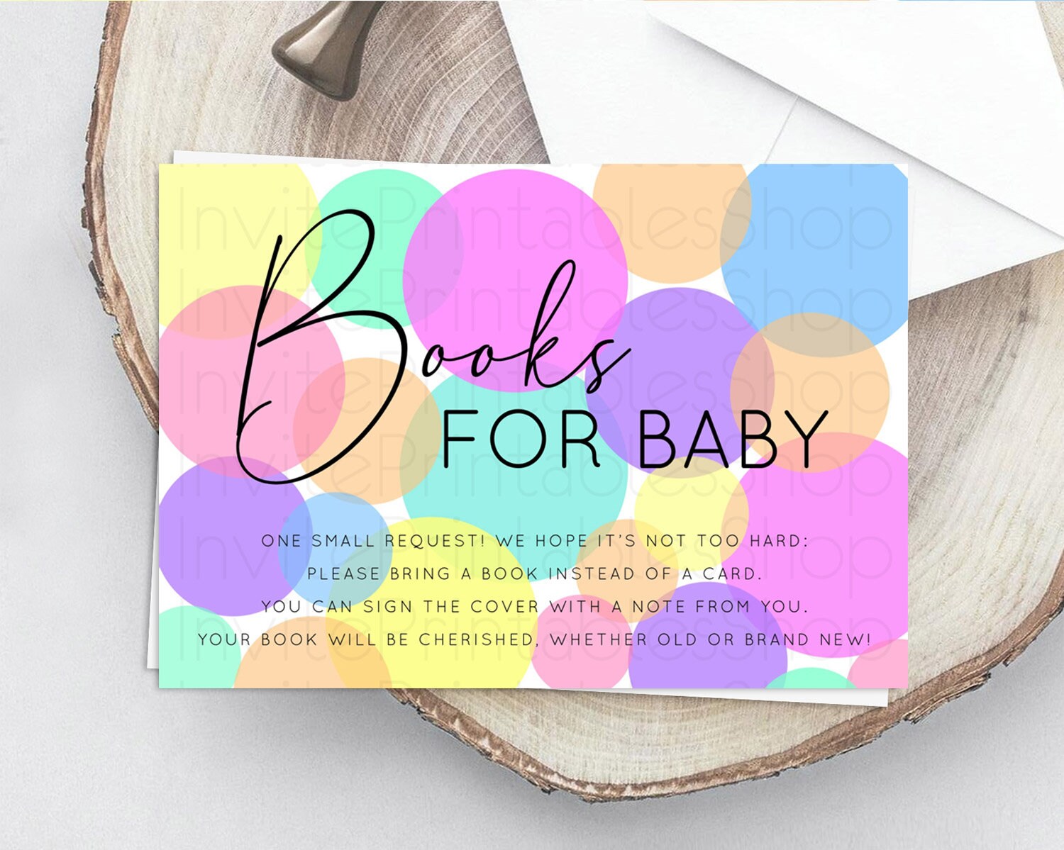 Editable Rainbow Books For Baby Card Pastel Sprinkles Book Insert Pastel Rai