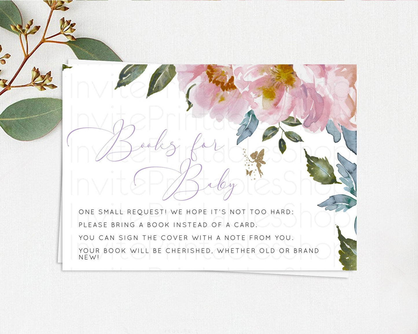 Fairy Books For Baby Card Fairy Book Insert Enchanted Garden Fairy Book Card Pastel Floral Butterfly Cards Secret Garden Book Poem D10727
