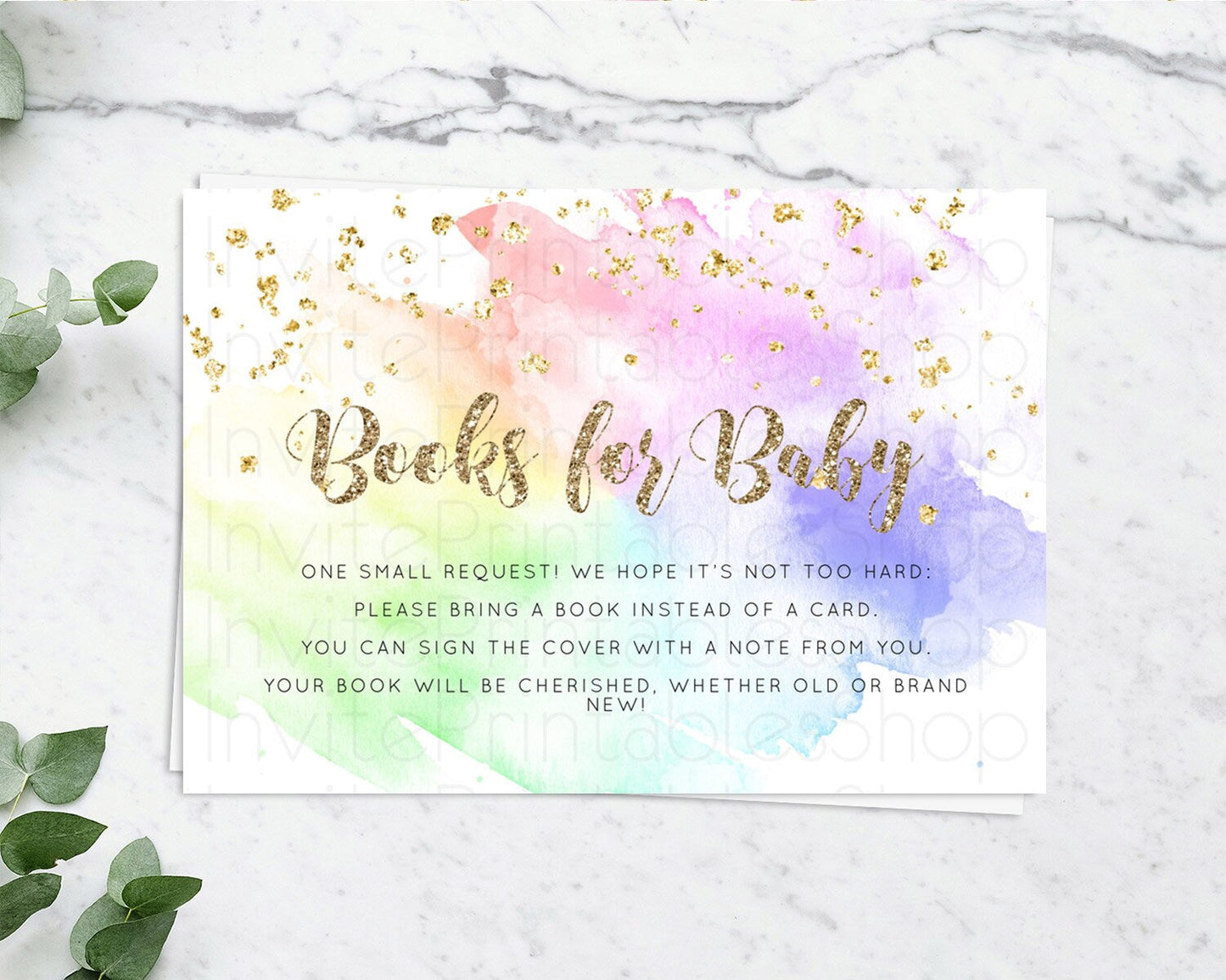 Pastel Books For Baby Card Pastel Rainbow Book Insert Colorful Ombre Watercolor Book Card Confetti Glitter Baby Book Poem Request D10319