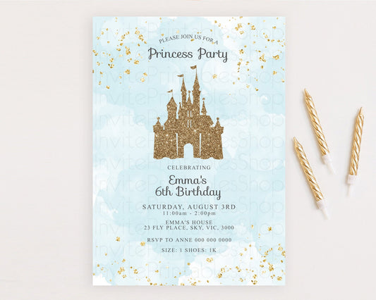 Editable Princess Birthday Invitation Princess Invitation Pastel Invitation