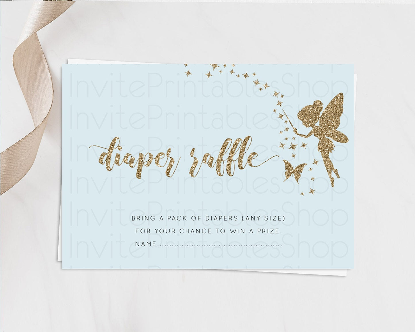 Fairy Diaper Raffle Card Fairy Diaper Insert Enchanted Garden Fairy Diaper Ticket Pastel Floral Butterfly Secret Garden Raffle Game D10907