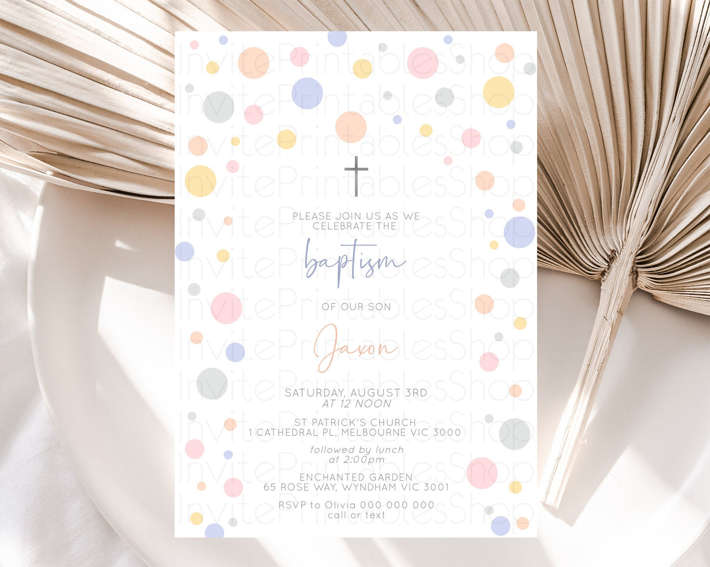 Pastel Baptism Invitation Pastel Confetti Baptism 1st Birthday Invitation Colorful Rainbow Confetti Bubbles Christening Invitation  D10759