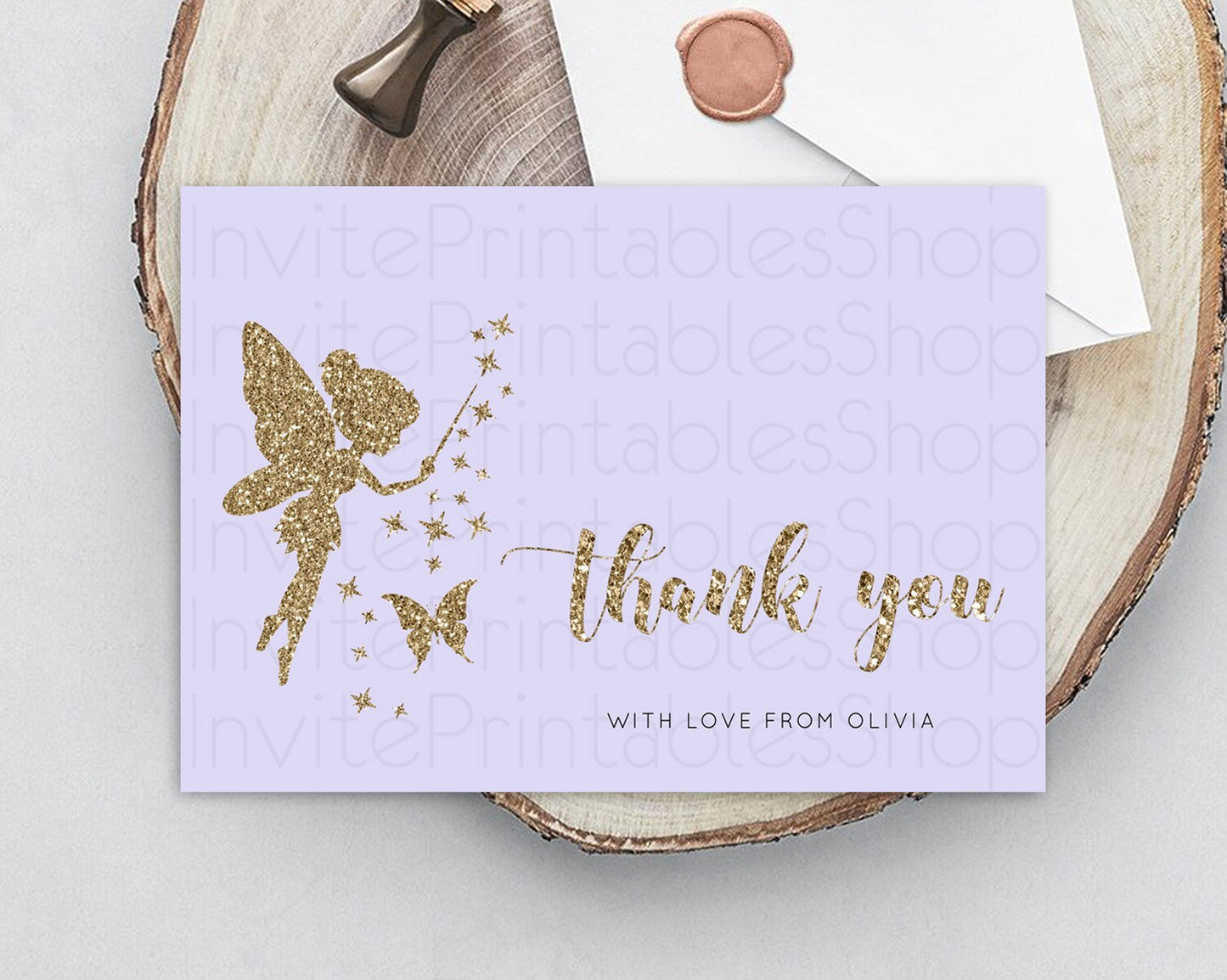 Fairy Thank You Fairy Thank You Card Enchanted Garden Pastel Butterfly Birthday Thank You Floral Secret Garden Teacher Thank You D10389