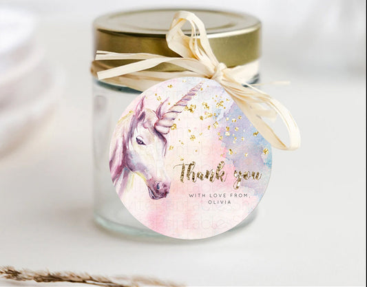 Editable Unicorn Rainbow Thank You Gift Tags Pastel Unicorn Thank You Tags M
