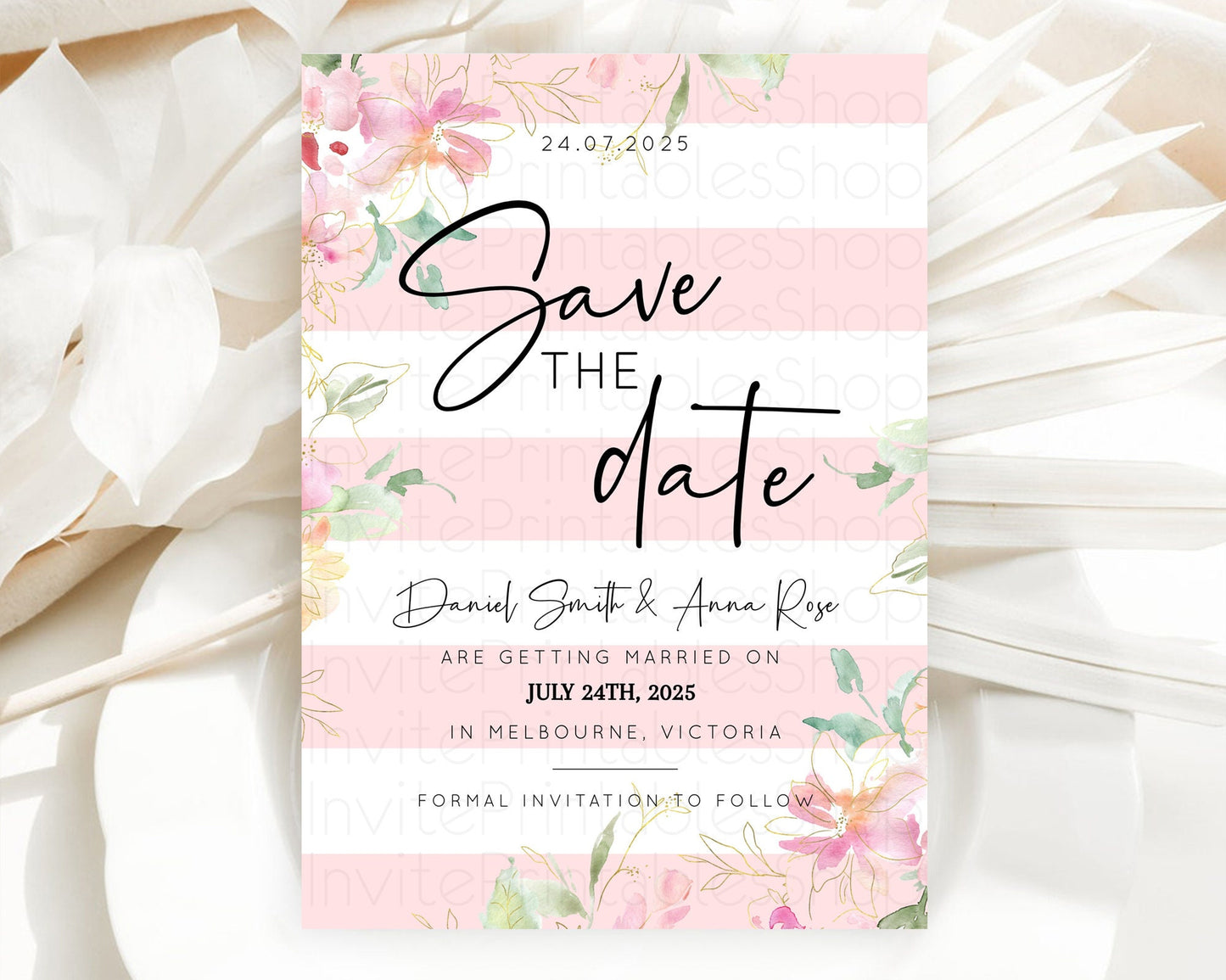 Wildflower Save The Date Template Secret Garden Save The Date Pastel Floral Garden Party Boho Flowers Birthday Baby Shower Wedding D10300