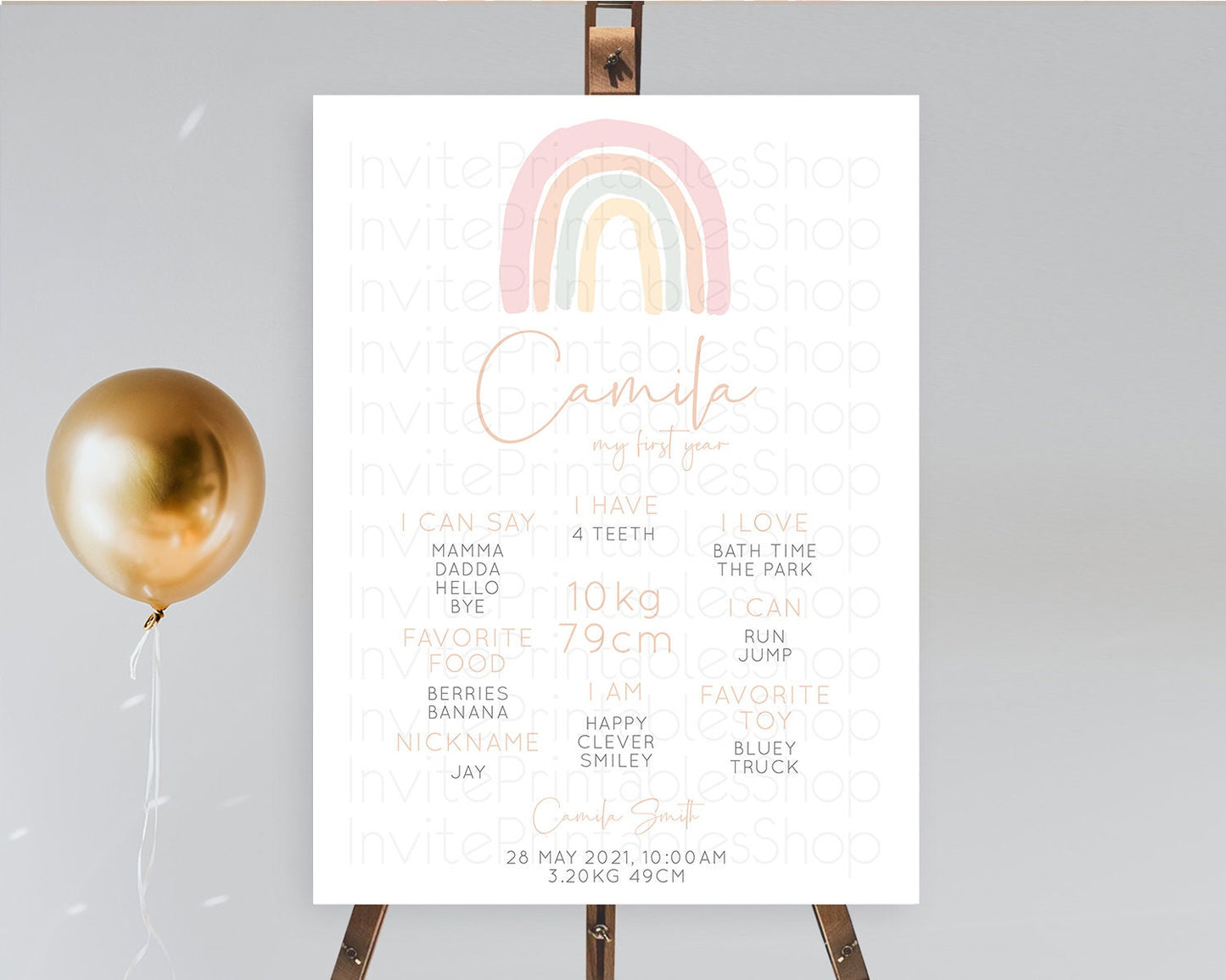 Pastel Rainbow First Birthday Milestone Poster Boho Rainbow Milestone Board Rainbow Milestone Pastel Milestone Rainbow 1st Birthday D10162