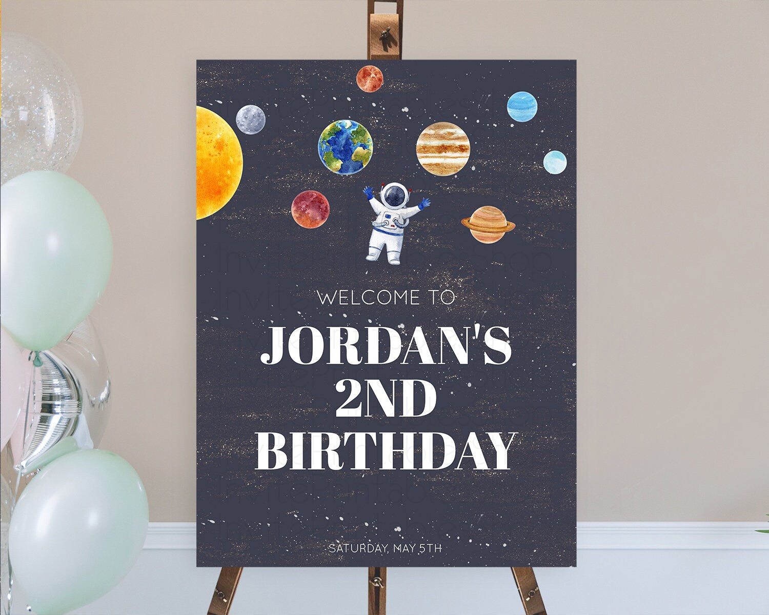 Editable Space Birthday Welcome Sign Space Welcome Board First Trip Around t