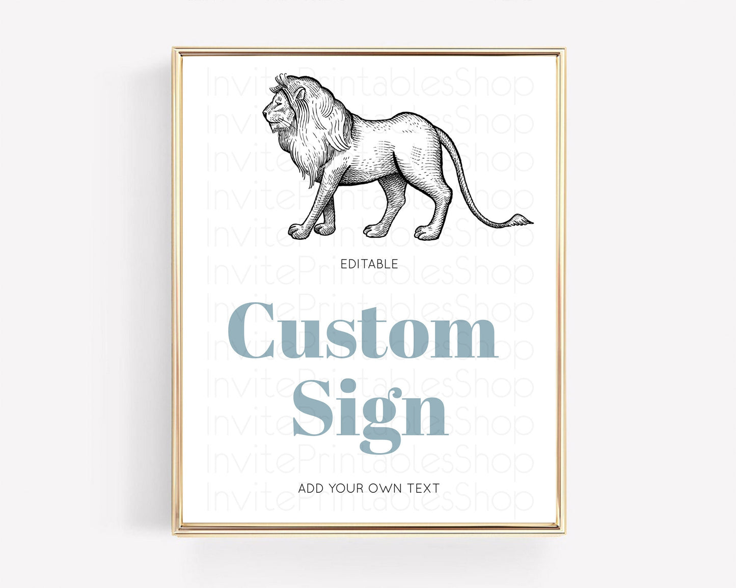 Lion Table Sign Decor Lion Safari Adventure Party Dried Palm Ferns Zoo 1st Birthday Baptism Baby Shower Bridal Shower Wedding D10246