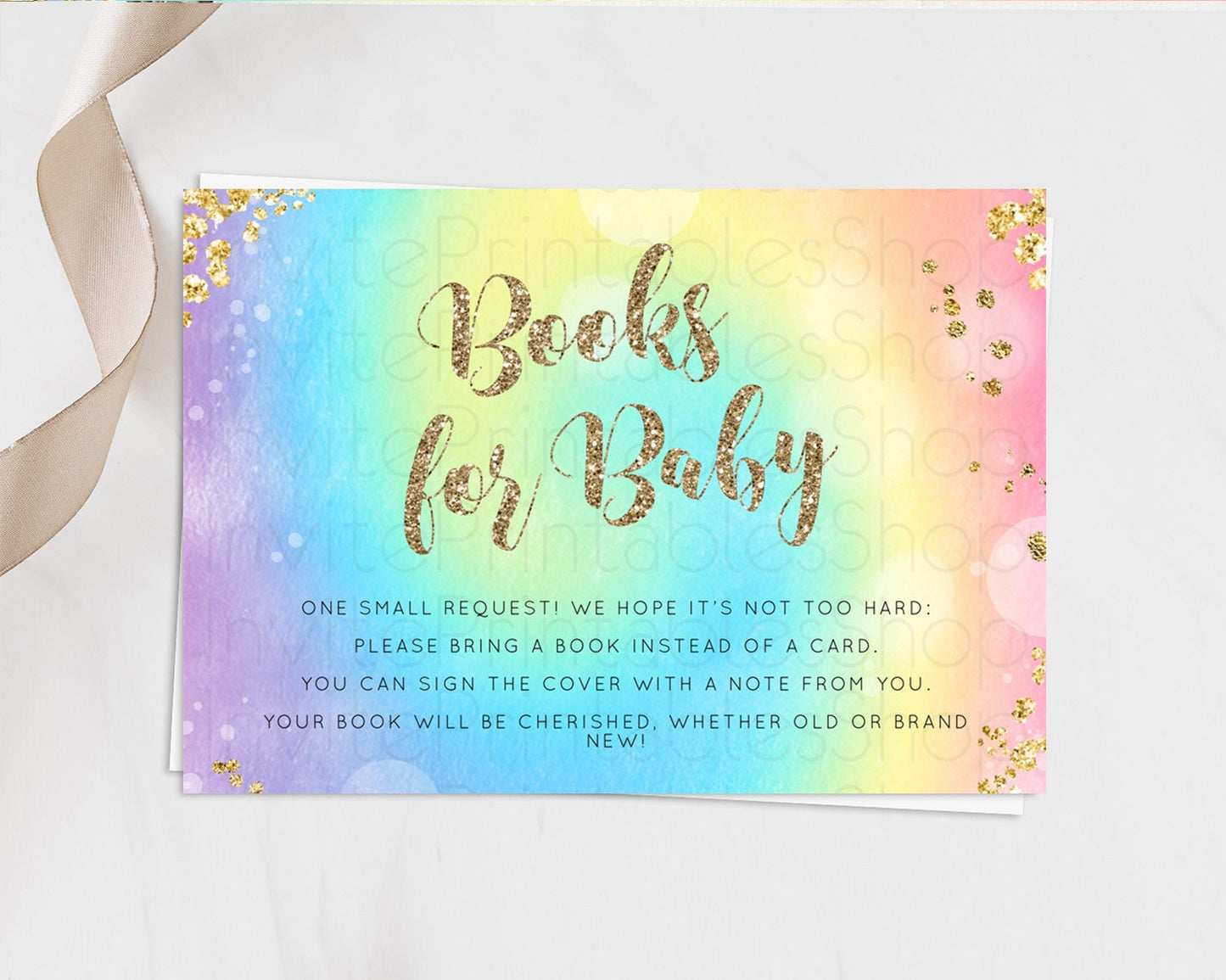 Tie Dye Books For Baby Card Rainbow Tie Dye Book Insert Pastel Rainbow Watercolor Book Card Tie Dye Colors Guests Book Poem Request D10568