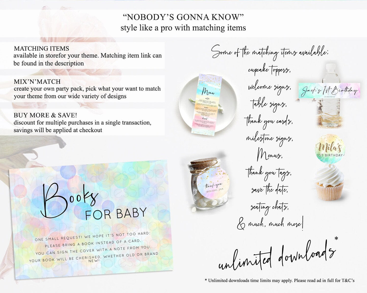 Pastel Books For Baby Card Bubble Bath Baby Shower Books Insert Rainbow Book Card Pastel Bubbles Colorful Confetti Book Poem Request D10445
