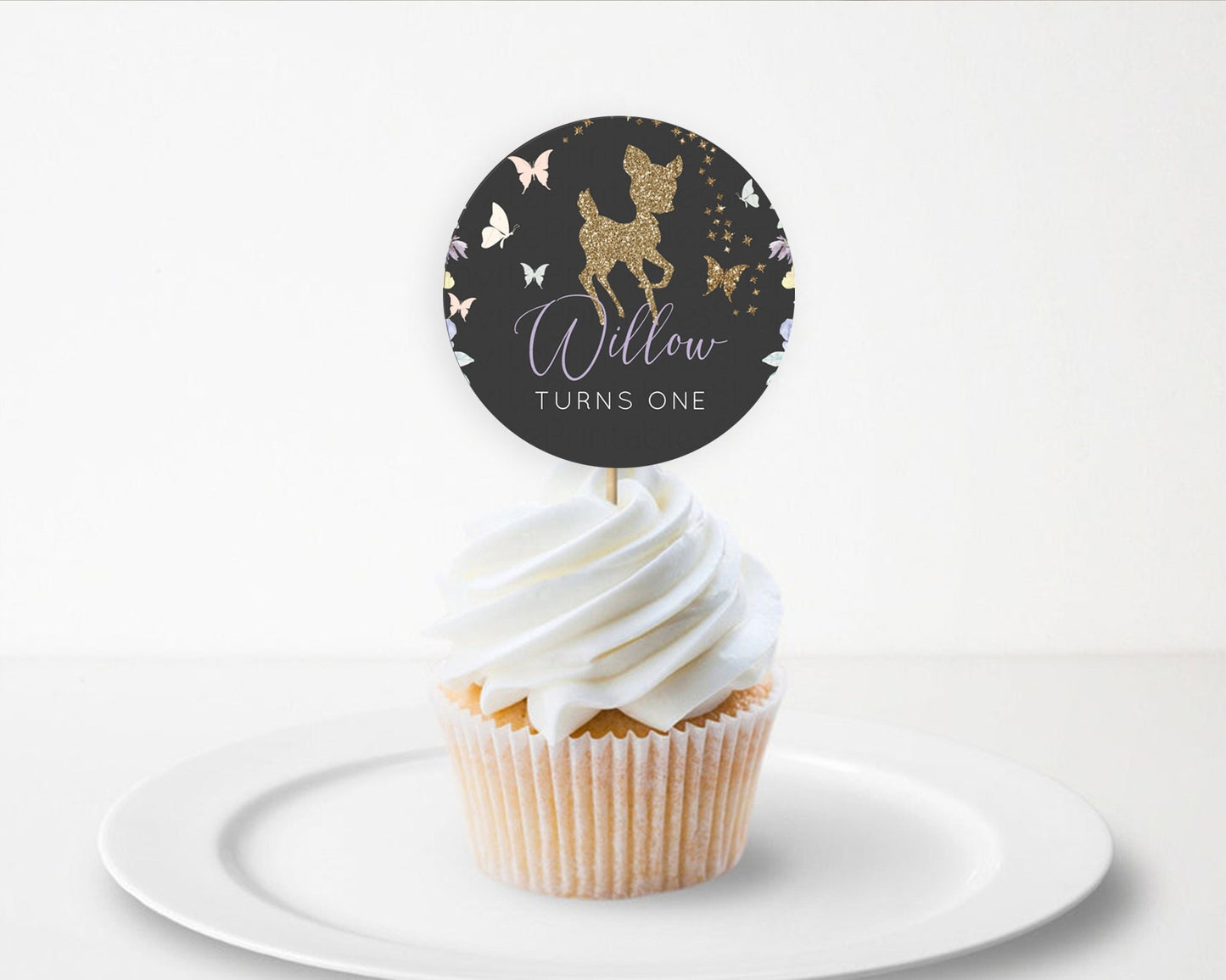 Editable Fawn Cupcake Toppers Deer Cupcake Toppers Enchanted Forest Party Bu