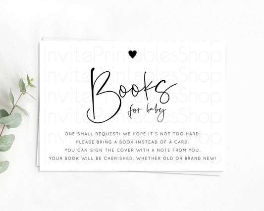 Editable Minimalist Baby Shower Book Insert Simple White Book Insert Minimal