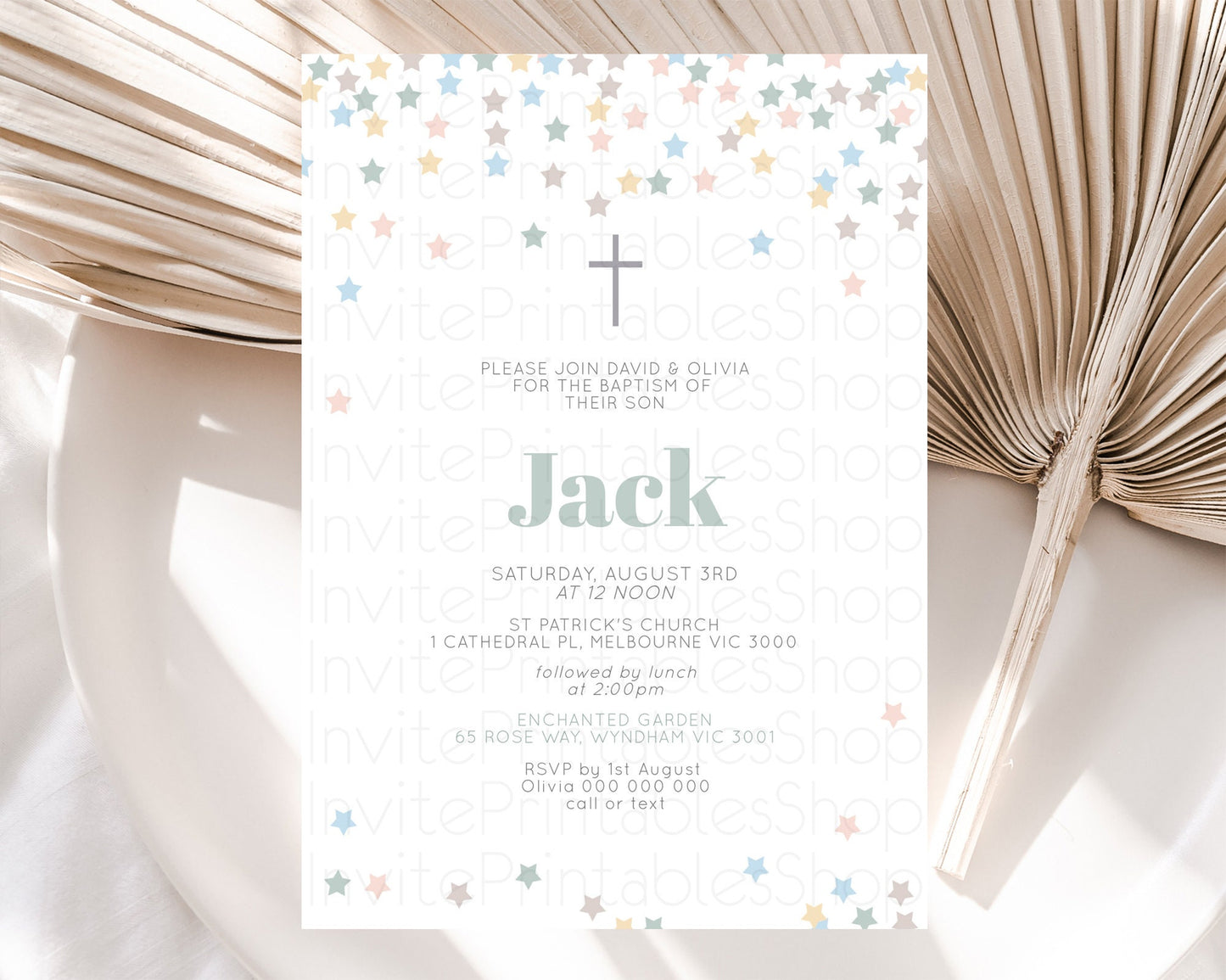 Star Baptism Invitation Pastel Stars Baptism 1st Birthday Invitation Rainbow Colors Confetti Twinkle Little Star Christening Invite D10795