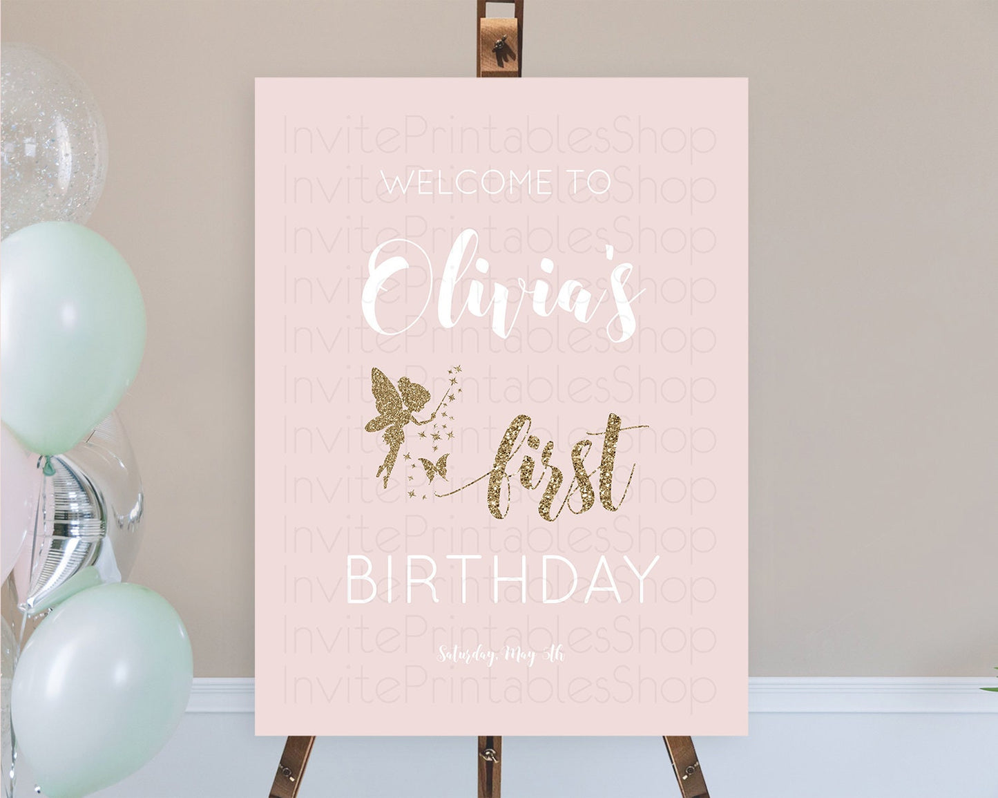 Fairy Welcome Sign Fairy Welcome Board Enchanted Garden Pastel Floral Butterfly Decor Secret Garden First Birthday Welcome Sign D10899
