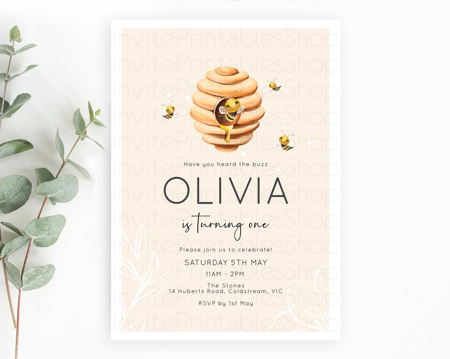 Bee Birthday Invitation Bee Invitation Bee Day Invitation Beehive Invitation Sweet Honey Bee Party Yellow 3rd 2nd 1st First Birthday D10754