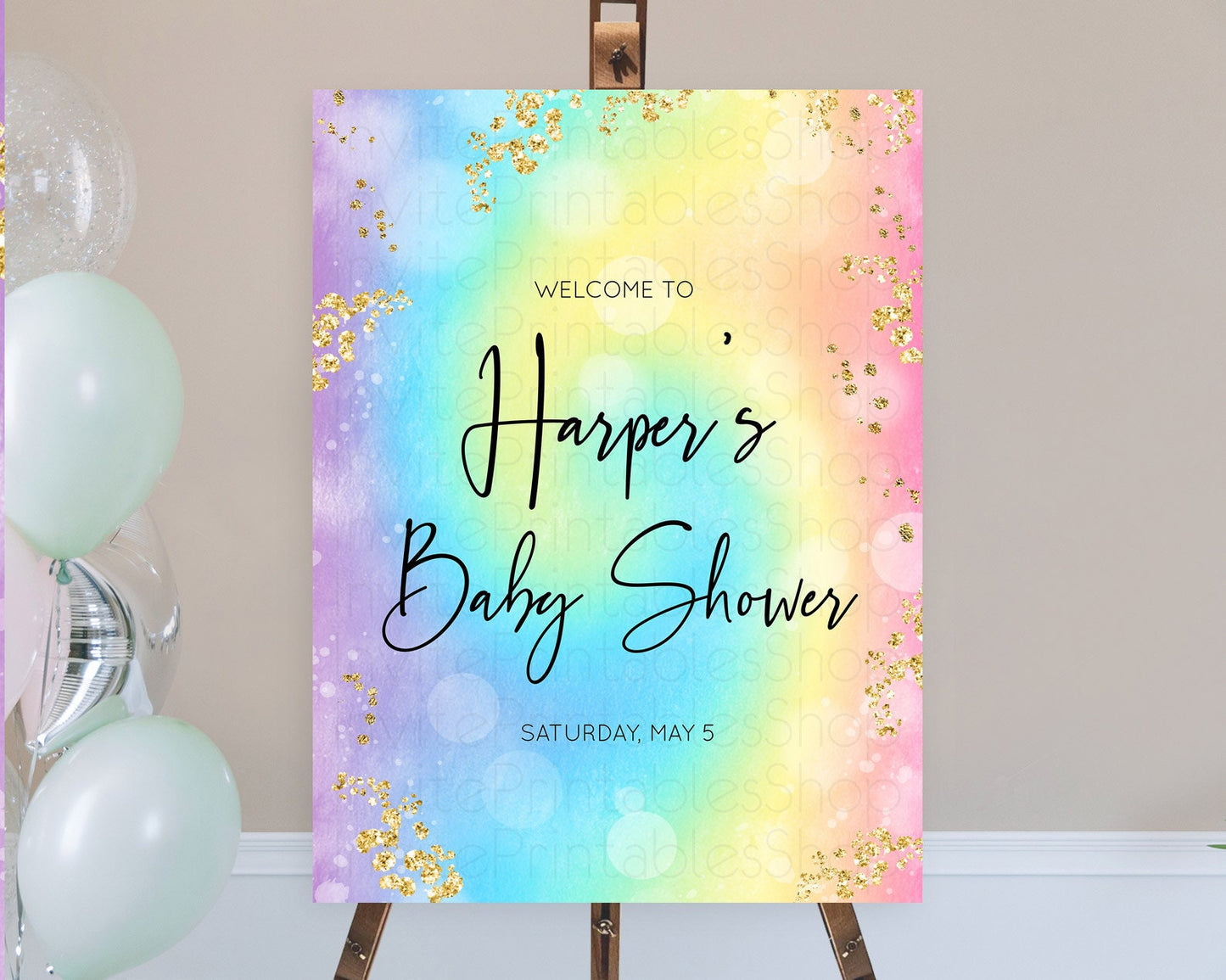 Tie Dye Baby Shower Welcome Board Rainbow Tie Dye Welcome Sign Pastel Welcome Poster Colorful Pastel Welcome Rainbow Tie Dye Sign D10568