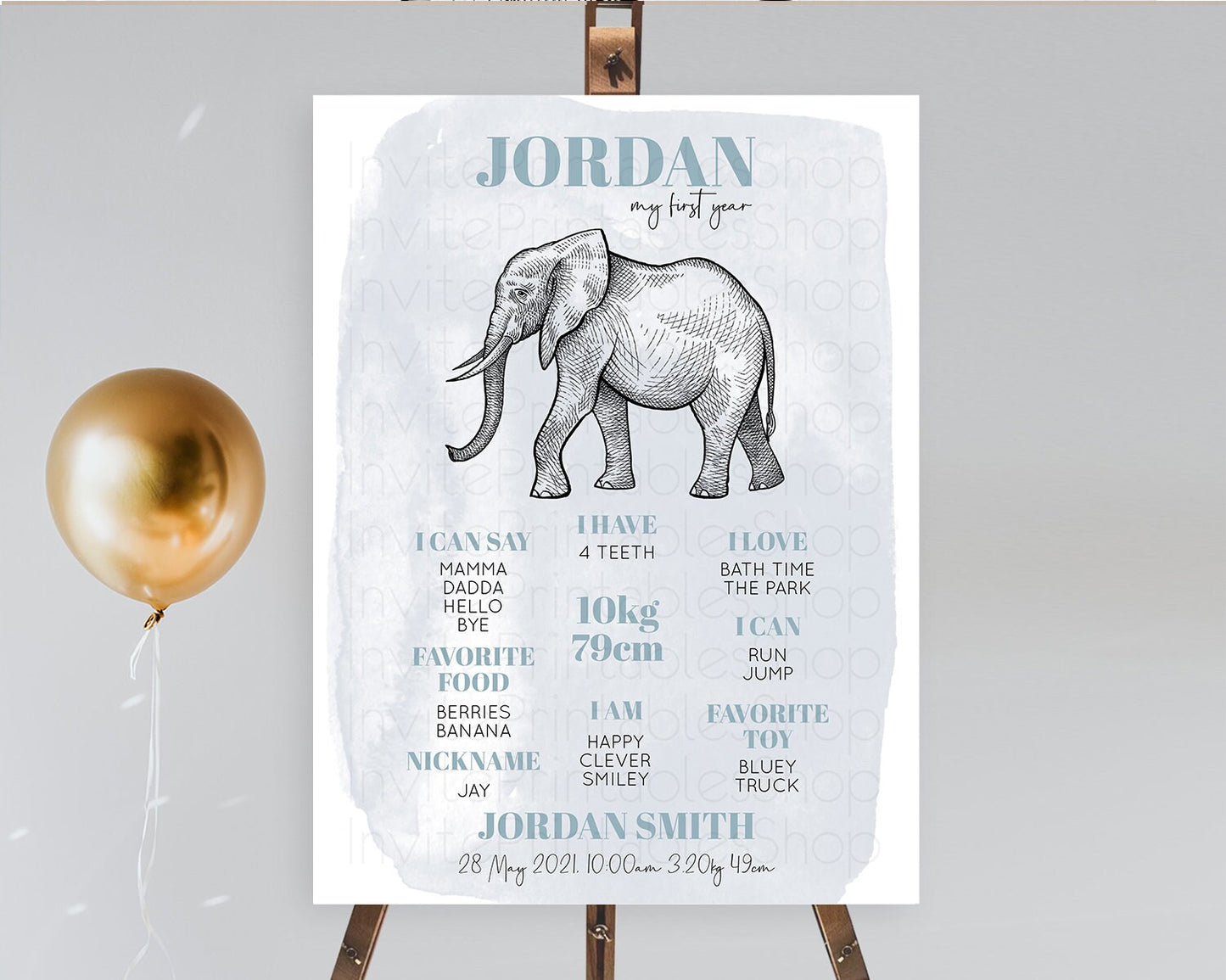 Elephant First Birthday Milestone Board Elephant Milestone Poster One Wild Year Safari Adventure Elephant Zoo Birthday Welcome Sign D10811