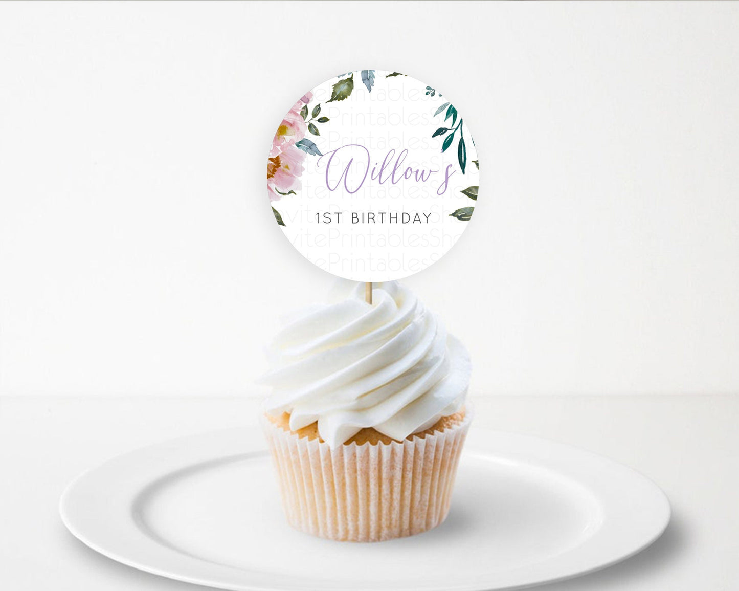 Secret Garden Cupcake Toppers Wildflower Cupcake Toppers Pastel Flowers Cupcake Toppers Enchanted Garden Boho Floral First Birthday D10729