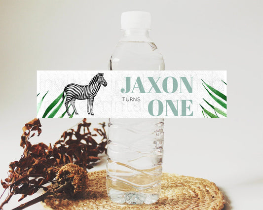 Editable Zebra Water Label Template Zebra Party Decor Water Label Safari Adv