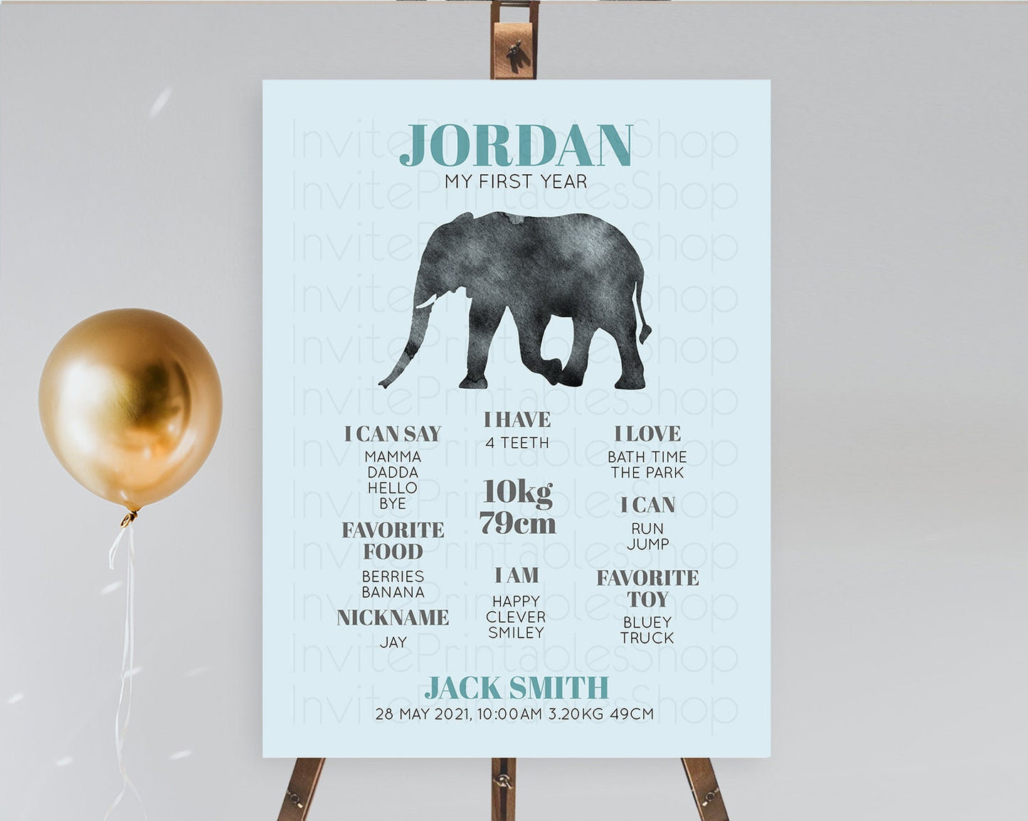 Elephant First Birthday Milestone Board Elephant Milestone Poster One Wild Year Safari Adventure Elephant Zoo Birthday Welcome Sign D10802