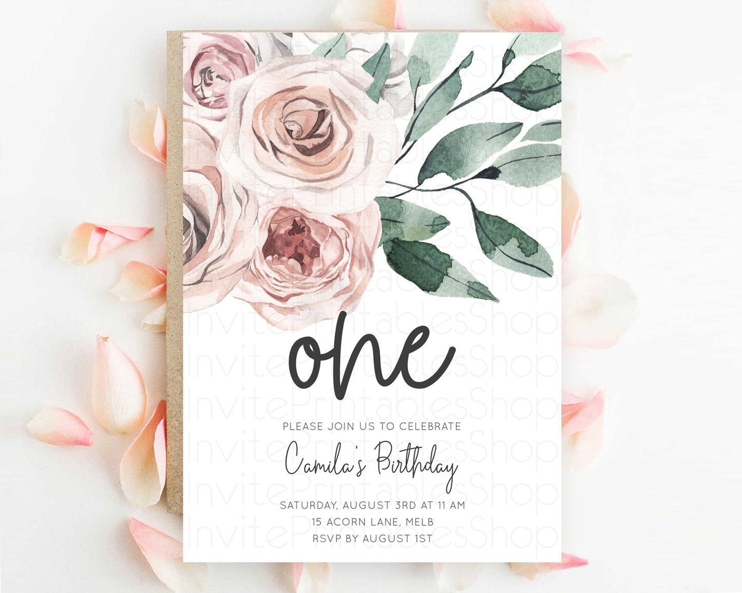 Secret Garden Invitation Wildflower Birthday Invitation Pastel Flowers Invite Enchanted Garden Boho Floral 3rd 2nd First Birthday D11061