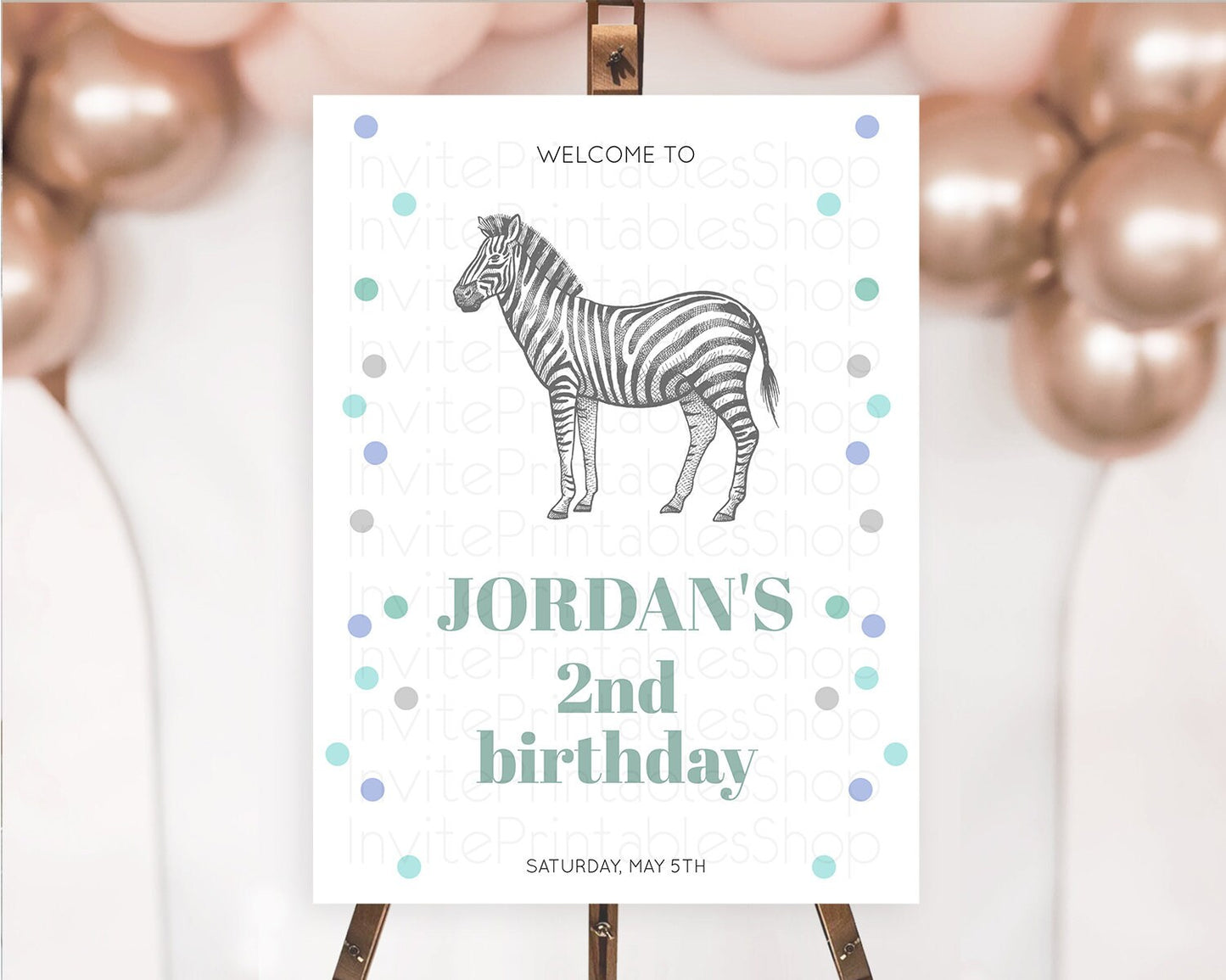 Zebra Welcome Sign Zebra Welcome Board Zebra Welcome Poster Safari Décor Dried Palm Fern Zoo Party Zebra First Birthday Welcome Sign D10856