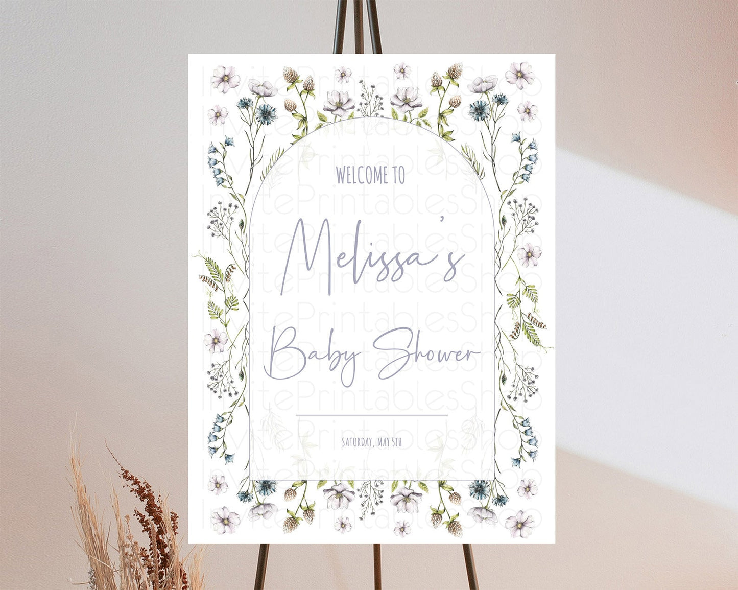 Secret Garden Baby Shower Welcome Sign Wildflower Welcome Board Pastel Flower Garden Welcome Poster Boho Wildflower Welcome Sign D10603