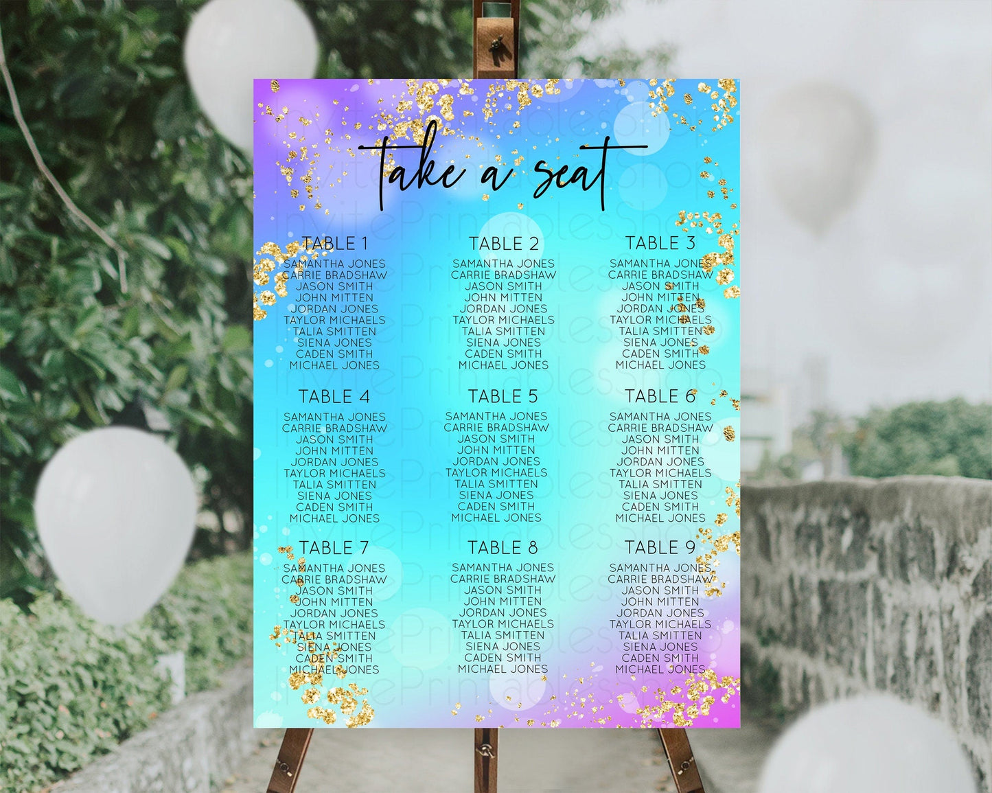 Mermaid Seating Chart Mermaid Seating Sign Rainbow Fish Under The Sea Colorful Pastel Mermaid Pool Party Decor Mermaid Seating Board D10573