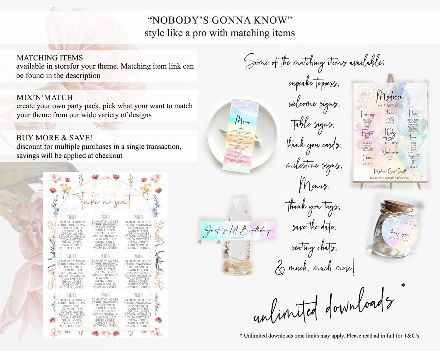 Secret Garden Seating Chart Wildflower Seating Chart Pastel Flowers Seating Chart Enchanted Garden Boho Floral Take A Seat Decor D10682