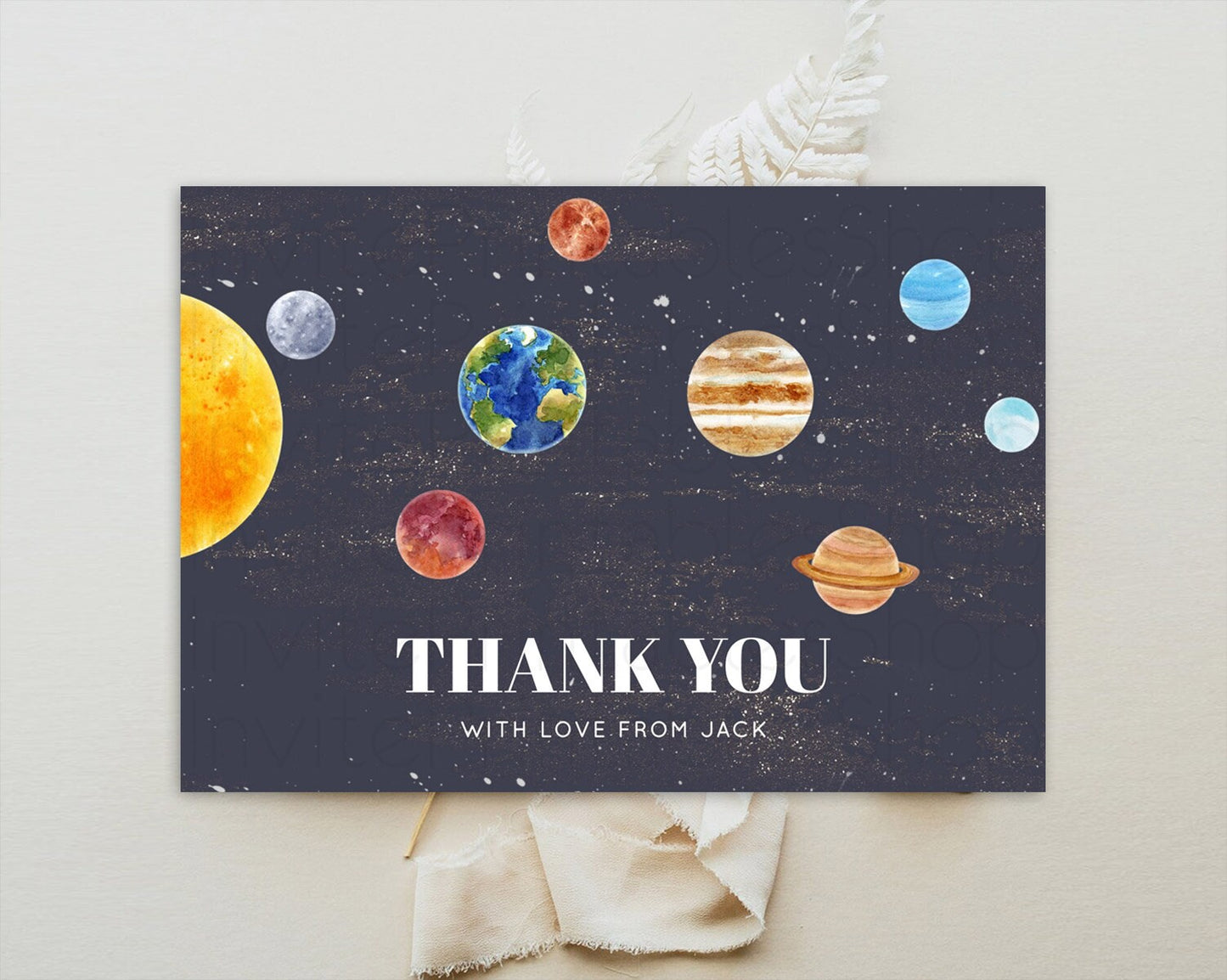 Space Thank You Space Thank You Card First Trip Around the Sun Thank You Card Planets Solar System First Birthday Thank You Cards D10144