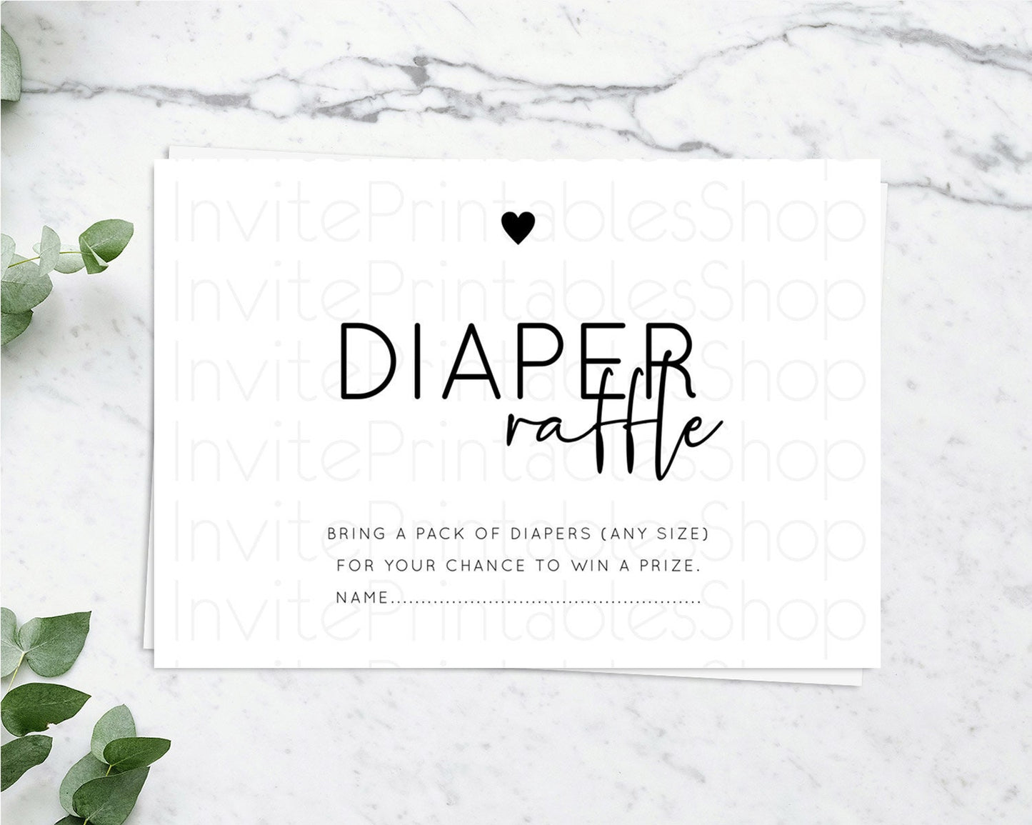 Minimalist Baby Shower Diaper Raffle Insert Simple White Diaper Raffle Insert Minimal White Diaper Ticket Modern White Raffle Game D10955